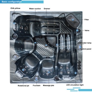 Sunrans เซ็กซี่นวดฟรีวิดีโอญี่ปุ่น 5 คนอ่างน้ําร้อนสําหรับสวนโอเอซิส Balboa หลอดร้อนอ่างสปากลางแจ้ง - Product Image 4