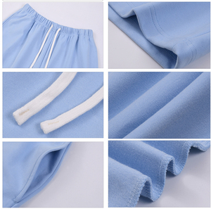 Tuta larga da <span class=keywords><strong>uomo</strong></span> in cotone 100% estivo 2 pezzi stile personalizzato con stampa squadrata sportiva <span class=keywords><strong>oversize</strong></span> Shorts t-shirt Set - Product Image 3