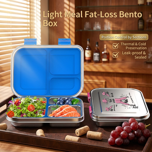 Nouvelle boîte à bento en acier inoxydable 304, grande, à un seul niveau, pour la conservation de la fraîcheur, pour tous les âges - Product Image 6