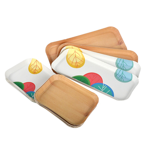 Senang Nhà Máy Biểu Tượng Tùy Chỉnh Màu Sắc Snack Dùng Một Lần Thân Thiện Với Môi Kraft Thực Phẩm Giấy Phục Vụ Hình Chữ Nhật Khay Cho Khoai Tây Chiên Tacos - Product Image 4