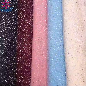 Tela de boda de poliéster 100% de gama alta novia 3D diamantes de imitación cristal diamante blanco tul Power Mesh proceso de tejer muestra gratis - Product Image 5