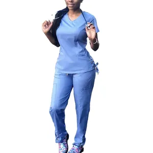 Высокое качество 4 way stretch форменной одежды для медицинского персонала форма брюки-клеш для больниц для женщин