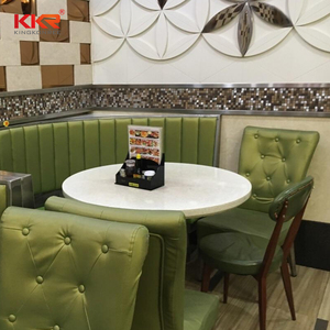 Nhà hàng Nhựa Đá Acrylic bề mặt rắn <span class=keywords><strong>cafe</strong></span> bảng Tops, nhà hàng bàn ăn và ghế đồ nội thất nhà tùy chỉnh - Product Image 3