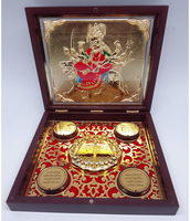 Ensemble décoratif artisanal en acier inoxydable avec photo de la déesse Durga |   Décoration de la salle de prière pour Navratri, Diwali, anniversaire, Pooja |   Spirituel