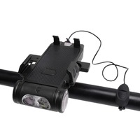 Support de téléphone pour vélo avec phare 500LM, klaxon 130dB, charge USB, support de guidon pour la navigation et la sécurité en cyclisme sur route et VTT