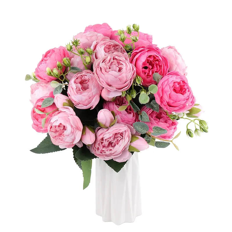 Fiori artificiali all'ingrosso di seta rosa peonia San San valentino decorazioni per matrimoni a casa fiori rosa Vintage