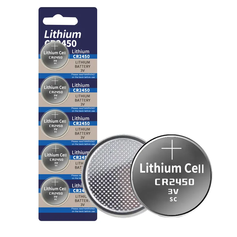 Baterias primárias de lítio CR2430 CR 2450 Card Coin Button 3V 290mAh Lithium moeda célula Botão Bateria