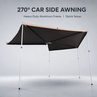 Auvent latéral de voiture 270 degrés, directement de l'usine, imperméable, anti-UV, en alliage d'aluminium, tissu Oxford 420D, pour SUV et camping