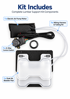 Kit universel de soutien lombaire électrique pour siège de voiture à 4 directions avec double chambre à air et interrupteur de commande à 4 directions
