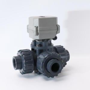 DN25 1インチ電動式3方L型PVC UPVCボールバルブ - Product Image 1