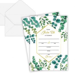 Wedding Bridal Baby Shower Invitations With Envelopes Greenery Join Us <b>Cards</b> 25 Pack - Product Image 1