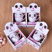Tasse en céramique de 220ml avec visage souriant, petite activité, ensemble café thé, fournitures, Saint-Valentin, cadeau pour la fête des mères, ses femmes