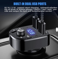 Penjualan Terbaik Hands-free BT Transmitter MP3 pemutar Modulator penerima Audio 2 USB pengisian cepat untuk iphone 17 untuk Android untuk mobil