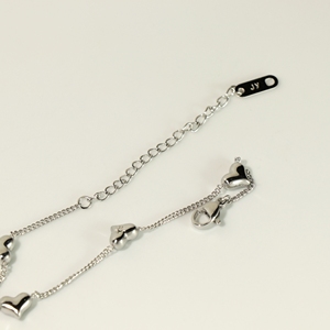Minimalist Quad Puffed Heart <b>Bracelet</b> with Octagram <b>Crystal</b>, Vefiery Waterproof Stainless Steel Adjustable Ladies <b>Bracelet</b> Gift - Product Image 4