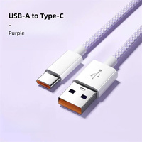 Câble de données USB vers Type C tressé à charge rapide 66W pour appareils intelligents, 1m/1,5m/2m, vente en gros