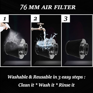 ไส้กรองอากาศ 76 มม. ประสิทธิภาพสูง สำหรับอัพเกรดระบบไอดีรถยนต์ - Product Image 4