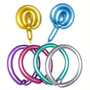 Ballons en latex épais métallisés chromés pour la vente en gros – Idéal pour les anniversaires, les fêtes, les mariages et la décoration – Longs ballons magiques - Product Image 4