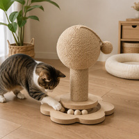 Tour à gratter pour chat en sisal tournesol, classique, durable, écologique, arbre à chat pour intérieur, salon, bureau