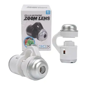 Xách tay 30x zoom máy ảnh điện thoại kính hiển vi LED đồ trang sức Kính Lúp Điện thoại di động Kính hiển vi