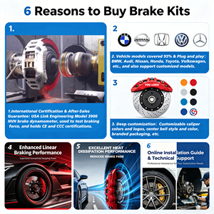NAINEIL Tuning Remsysteem Gesmede <span class=keywords><strong>6</strong></span>-zuiger Remklauw Kit <span class=keywords><strong>6</strong></span>-pot Grote Remset voor VW Golf <span class=keywords><strong>7</strong></span> GTI MK7 R - Product Image 2