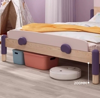 Lit simple en bois massif pour enfants, bois ciré blanc, mobilier original, style princesse simple, lit combiné pour fille