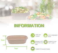 Vente en gros Respectueux de l'environnement Conteneur alimentaire PET biodégradable 7*5 pouces Canne à sucre Pulpe de canne à sucre compostable Sushi Canne à sucre