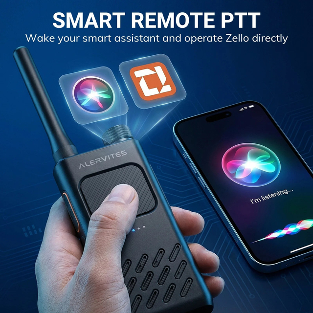 Baofeng Alervites AT2 Smart UHF Radio Support Offline Communication Bluetooth Connect AI Assistant Zello Dual PTT Walkie Talkie