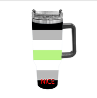 Gobelet isotherme personnalisé en acier inoxydable de 40 oz, thème arc-en-ciel gay Two Spirit, pour les voyages longue distance en voiture, les pique-niques en montagne et les barbecues