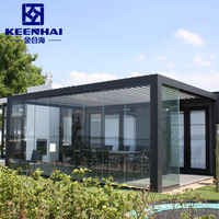 Pergola moderne en aluminium imperméable pour l'extérieur, ensemble de tonnelle en métal pour la décoration de jardin