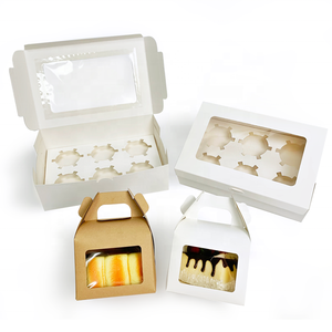 Boîtes à pâtisserie en papier kraft avec fenêtre transparente pour gâteaux roulés, taille personnalisée, avec couvercle, personnalisation du logo - Product Image 5