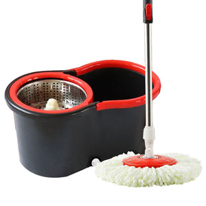 Trung Quốc 360 Roto Dễ Dàng Cubeta Turbo Thép Quay Và Đi Wring Easywring Sợi Nhỏ Ướt Thạc Sĩ Màu Hồng Tường Làm Sạch Lau Xô Bộ - Product Image 1