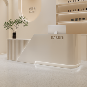 เคาน์เตอร์ต้อนรับไม้สไตล์โมเดิร์นเรียบง่าย สำหรับร้านค้าขนาดเล็ก เคาน์เตอร์แคชเชียร์ ร้านเสริมสวย ร้านขายเสื้อผ้า บริษัท บาร์หน้าร้าน สำหรับโรงยิม โรงพยาบาล - Product Image 4