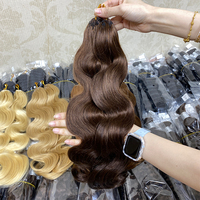 Extensions de cheveux humains vierges cambodgiens, ondulés, couleur blonde, pré-bouclés, pour crochet, double trame machine