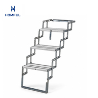 Escalier manuel pour camping-car HOMFUL à 3 marches, marches en aluminium, structure en acier, verrouillage sécurisé, charge maximale de 150 kg, marches d'entrée pour camping-car, caravane