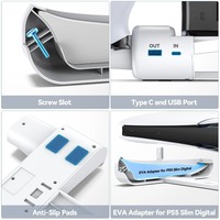 Support de refroidissement horizontal pour console Slim avec chargeur de manettes en ABS pour station de jeu Play 5 Console Station 5 Slim Gaming