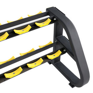 Support de rangement commercial pliable pour haltères (10 paires) en acier et fonte – Sécurité et durabilité pour les ensembles d'haltères de salle de sport - Product Image 4