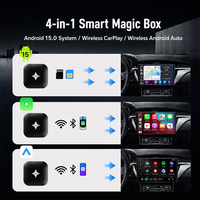 Playaibox Qualcomm 6115 Carplay Ai Box, Sistema Android 15, 8+128GB, Reproductor Multimedia para Auto, Red 4G con Netflix/YouTube/Play Store