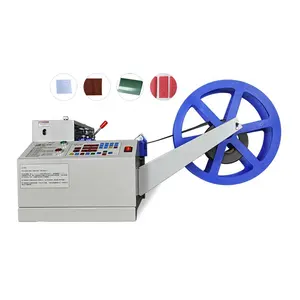 TR-202 Automático Tecido Pano Nylon Rolo PVC Poliéster Webbing Strap Belt Elastic Label Stain Tape Ribbon Cutting Machine