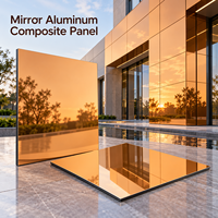 Panneau composite en aluminium miroir, couleur personnalisée, 3 mm, taille personnalisée pour le revêtement de réception de bureau