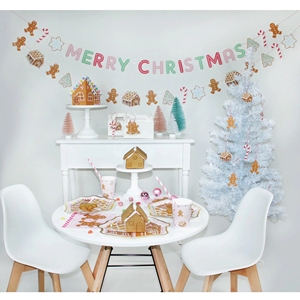 DAMAI Christmas Party Plates and Cups Gingerbread Man Custom Printed Disposable Paper Plates Sets Disposable Tableware Set - Product Image 3