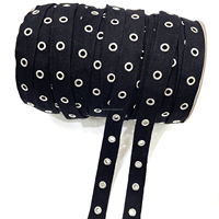Ruban de garniture en tissu avec œillets métalliques de 2 cm, sur mesure, en gros, pour vêtements