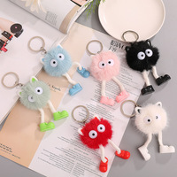 Promotion : Adorable Porte-clés Pompon en Peluche 3D Écologique et Durable, Décoration de Voiture et Ornement de Sac à Main en Fourrure