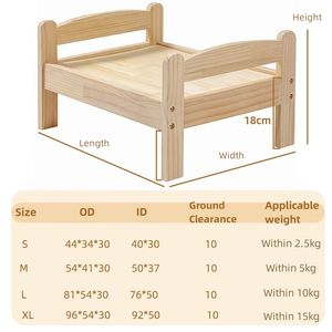 Lit pour chat moderne et classique au design français Maison pour animaux de compagnie en bois de pin massif à motif d'animaux pour chats chiens <span class=keywords><strong>Cage</strong></span> durable en peluche mousse et velours - Product Image 6