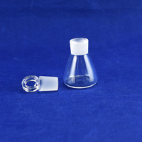 Frasco Cónico de Sílice Fundida de Alta Pureza Personalizado con Anillo de Sellado y Tapón |   Frasco Erlenmeyer de Cuarzo para Laboratorio, Experimentos Químicos