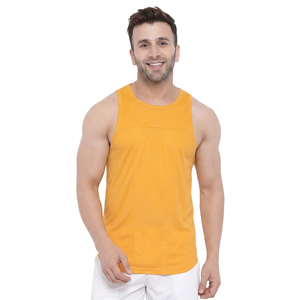 Custom Made Logo Men's Cotton Tank <b>Top</b> for Gym Fitness Training Seamless <b>String</b> Undershirt for Bodybuilding Tank <b>Top</b> For Men - Product Image 1