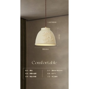 French Country Style Designer Lamp Restaurant Chandelier <b>Dining</b> Table Bar Lamp Island Lamp Carved Art Bedside Middle Size Lamp - Product Image 6