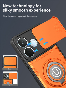 Étui antichoc double couche en TPU+PC avec cache-caméra coulissant et béquille intégrée pour <span class=keywords><strong>HUAWEI</strong></span> Pura 90/Honor 600/X6d - Product Image 2