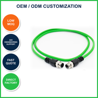 Câble Ethernet industriel blindé M12 4 broches D-code mâle/femelle en laiton plaqué or IP67, longueurs personnalisées (1-10M) pour l'automatisation