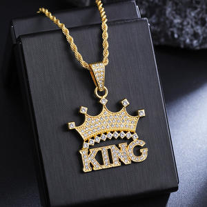 Nuevo Collar con Colgante <span class=keywords><strong>de</strong></span> Corona <span class=keywords><strong>de</strong></span> Rey a la Moda con Cadena <span class=keywords><strong>de</strong></span> Cuerda, Chapado en <span class=keywords><strong>Oro</strong></span>, Estilo Hip Hop, para Uso Diario <span class=keywords><strong>de</strong></span> Hombres y Mujeres - Product Image 2