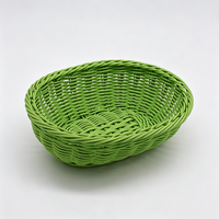 Panier de rangement alimentaire en rotin PP vert, fait main, étanche, tailles et couleurs personnalisables, pour usage commercial, salle à manger, articles divers pour la maison - Grande Vente